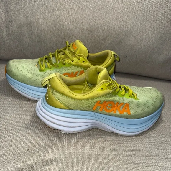 HOKA ONE Bondi 8 Mens Shoes 9D Butterfly Evening Primrose