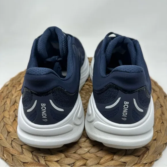 HOKA ONE Bondi 9 Running Shoes Varsity Navy White Size 10 Men's