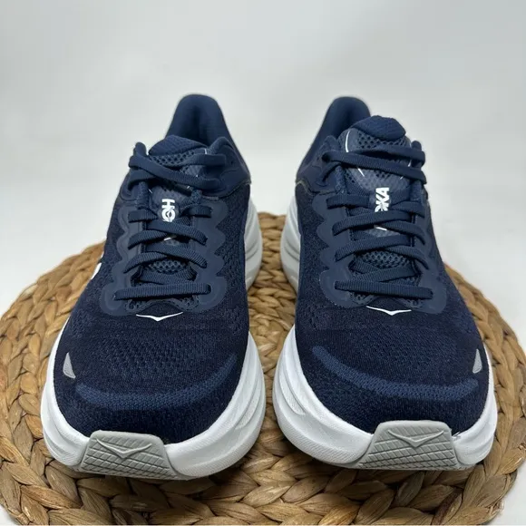 HOKA ONE Bondi 9 Running Shoes Varsity Navy White Size 10 Men's