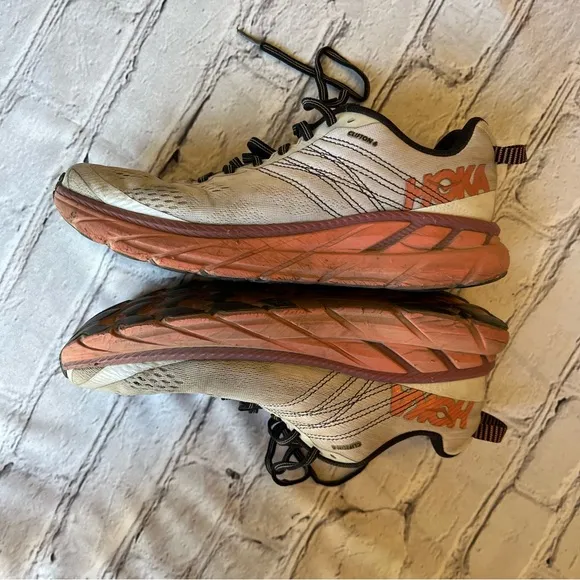 HOKA ONE Clifton Size 9 Women’s Running Shoes Pink Black Comfort Sneakers