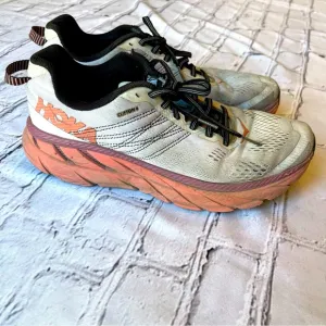 HOKA ONE Clifton Size 9 Women’s Running Shoes Pink Black Comfort Sneakers