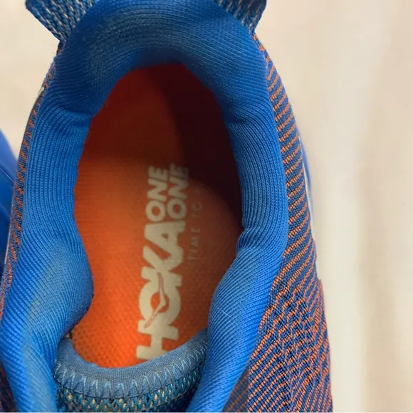 Hoka One One Blue Mandarin Red Pro Fly Running Shoes Size 8