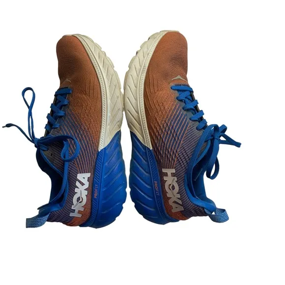 Hoka One One Blue Mandarin Red Pro Fly Running Shoes Size 8