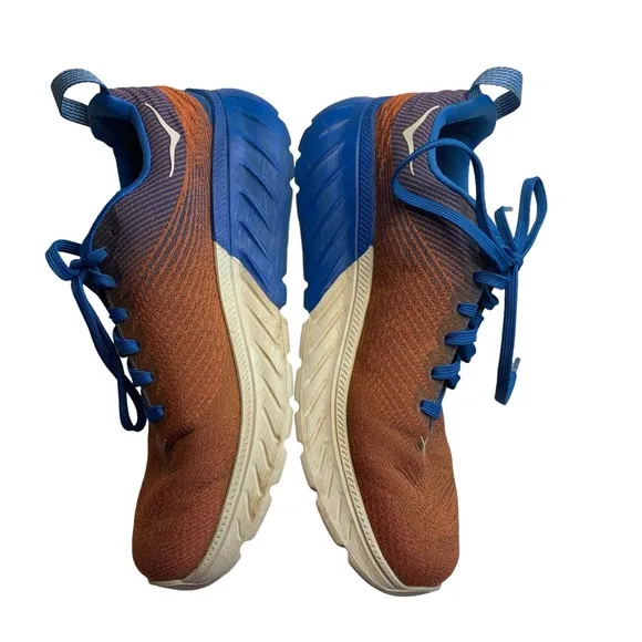 Hoka One One Blue Mandarin Red Pro Fly Running Shoes Size 8