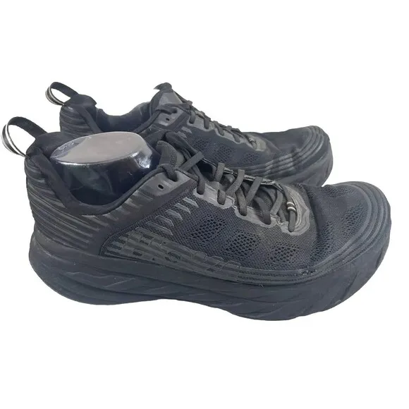 Hoka One One Bondi 6 Running Sneakers Men's 13 2E Black Mesh Shoes 1019271 BBLC