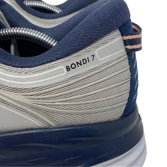 Hoka One One Bondi 7 Running Shoes In Lunar Rock/Black Iris Women’s Size 9.5