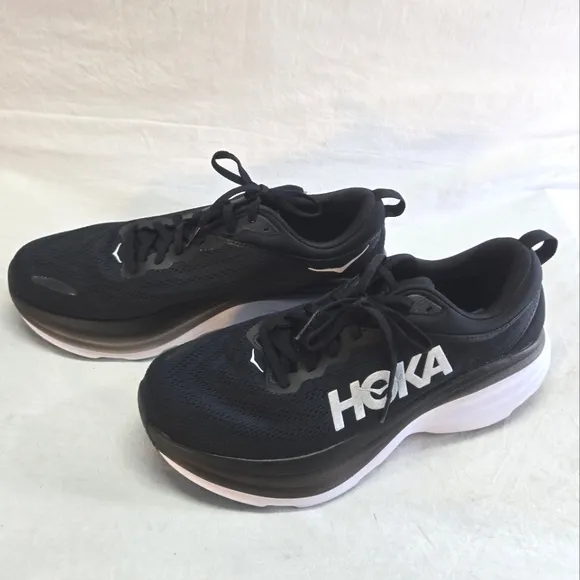 Hoka One One Bondi 8 Men's Size 12B Black Running Shoes New