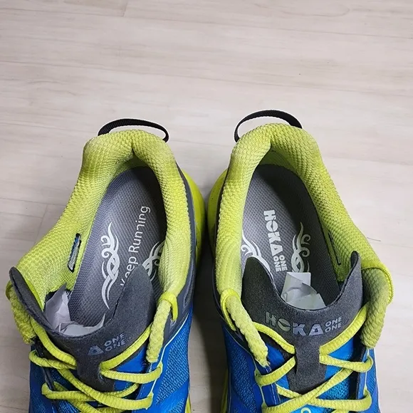 Hoka One One Clifton 1 Running Shoes 1101943 Blue Gray Green Men's Size 9.5