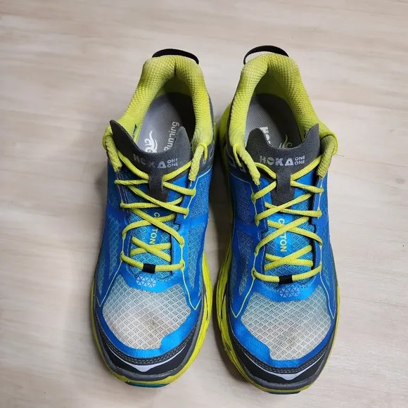 Hoka One One Clifton 1 Running Shoes 1101943 Blue Gray Green Men's Size 9.5