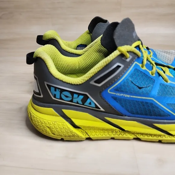 Hoka One One Clifton 1 Running Shoes 1101943 Blue Gray Green Men's Size 9.5