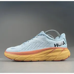 Hoka One One Clifton 8 Womens 7 D Blue Running Shoe Athletic Sneaker 1121375 SSF