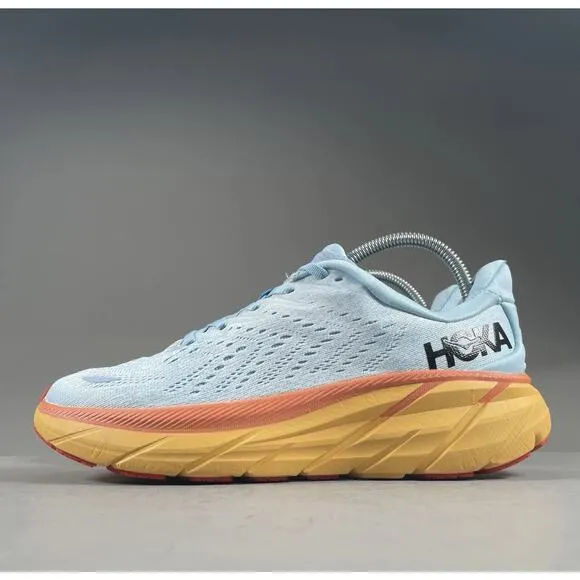 Hoka One One Clifton 8 Womens 7 D Blue Running Shoe Athletic Sneaker 1121375 SSF