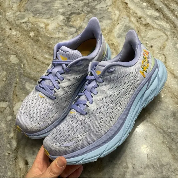 Hoka One One Clifton 8 Women’s Running Shoes Baby Lavender /Smoke Green
