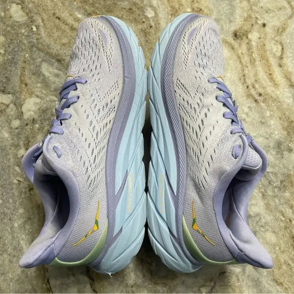 Hoka One One Clifton 8 Women’s Running Shoes Baby Lavender /Smoke Green