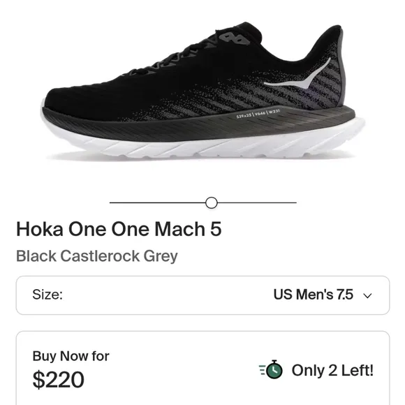 Hoka One One Mach 5 Black Running Men's Shoes. Sz.11.5
