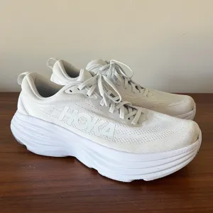 Hoka One One Men's Bondi 8 Triple White Running Sneakers Shoes Size 13D Chunky