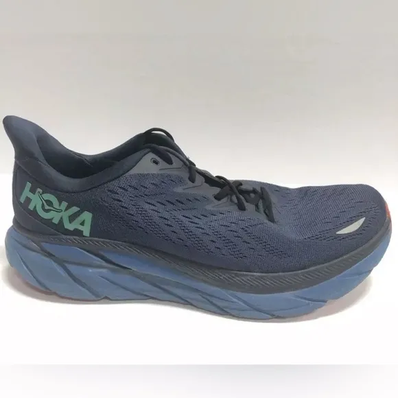 Hoka One One Men’s Clifton 8, Blue Running Shoes, Size 11.5D