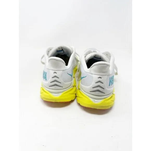 Hoka One One Mens Clifton 8 Running Shoes White Yellow 1121374 BDBI Size 11.5