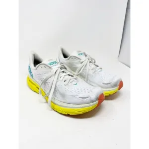 Hoka One One Mens Clifton 8 Running Shoes White Yellow 1121374 BDBI Size 11.5