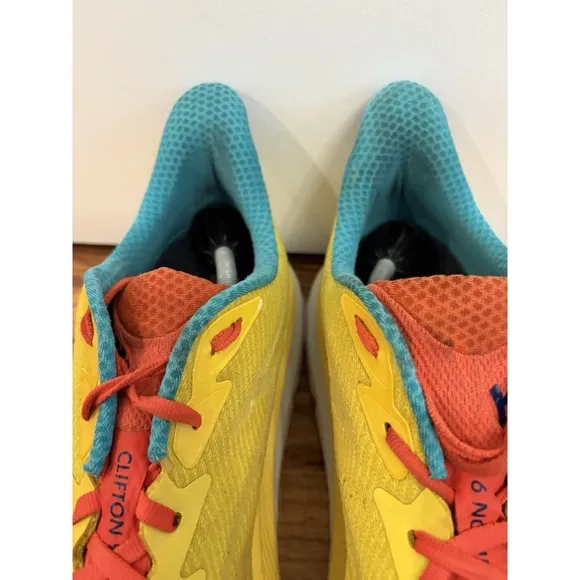 Hoka One One Men's Clifton 9 Passion Fruit Maize Running Shoes Sneakers Size 14