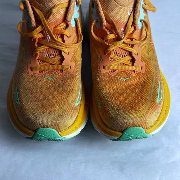 Hoka One One Mens Clifton  Orange Running Shoes Size 10.5 D