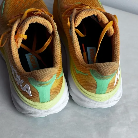 Hoka One One Mens Clifton  Orange Running Shoes Size 10.5 D