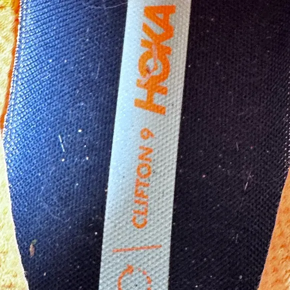 Hoka One One Mens Clifton  Orange Running Shoes Size 10.5 D