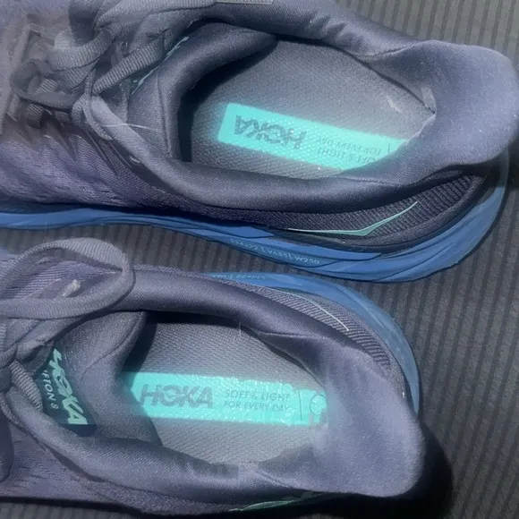 Hoka One One Men's Clifton Running Shoes Lace Up Blue Size 10D Sneakers Gym
