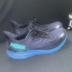 Hoka One One Men's Clifton Running Shoes Lace Up Blue Size 10D Sneakers Gym