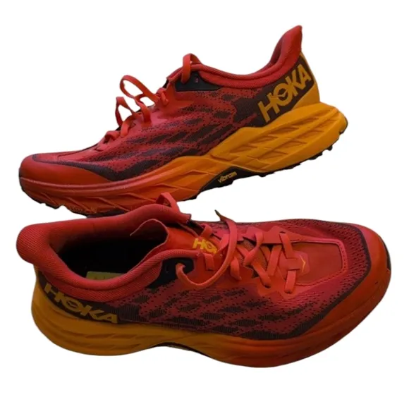 HOKA Speedgoat 5 Red Sneaker Running Shoes Purple Size 8