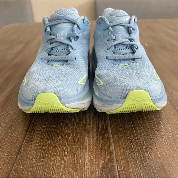 Hoka Women’s Clifton 9 Women’s Sz 8 Blue Pink Running Shoes Athletic Trainers