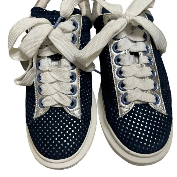 Hollie Watman Seeing Spots in Navy &amp; Silver Tennis Shoes Size 9