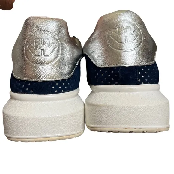 Hollie Watman Seeing Spots in Navy &amp; Silver Tennis Shoes Size 9
