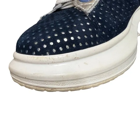 Hollie Watman Seeing Spots in Navy &amp; Silver Tennis Shoes Size 9