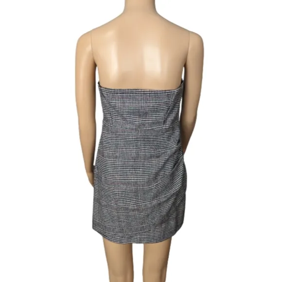 House Of Harlow 1960 Houndstooth Ruched Strapless Dress S