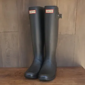 Hunter Classic Tall Welly Boot Women's sz 8 Matte Black Original Tour Boots
