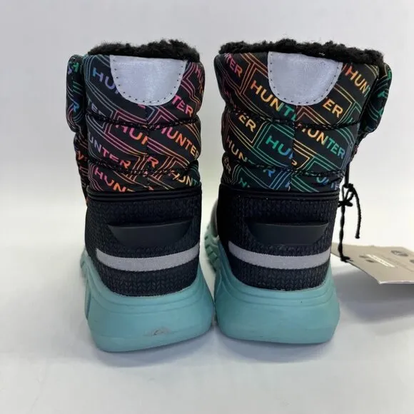 Hunter Girls' Intrepid Logo Cold Weather Snow Boots Size US Girl 8 UK 6 Rainbow