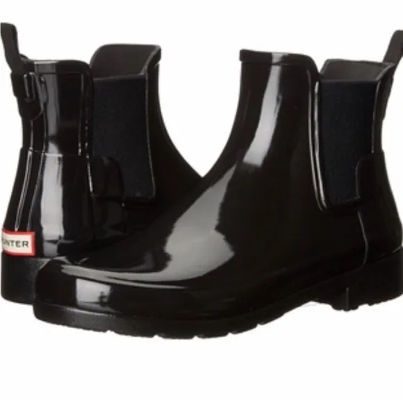 Hunter Original Refined Chelsea Waterproof Rain Boot ~ in Black (Read ~)