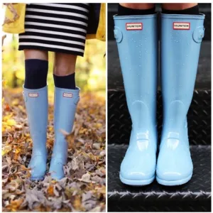 Hunter Original Tall Boots in Pale Blue