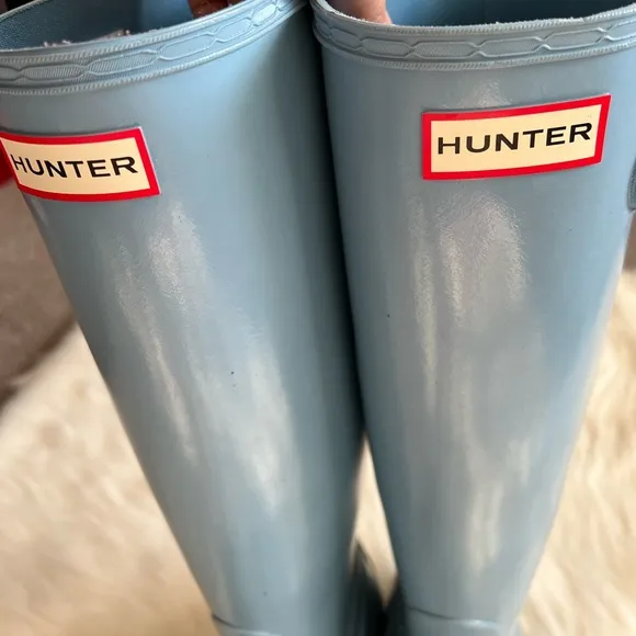 Hunter Original Tall Boots in Pale Blue