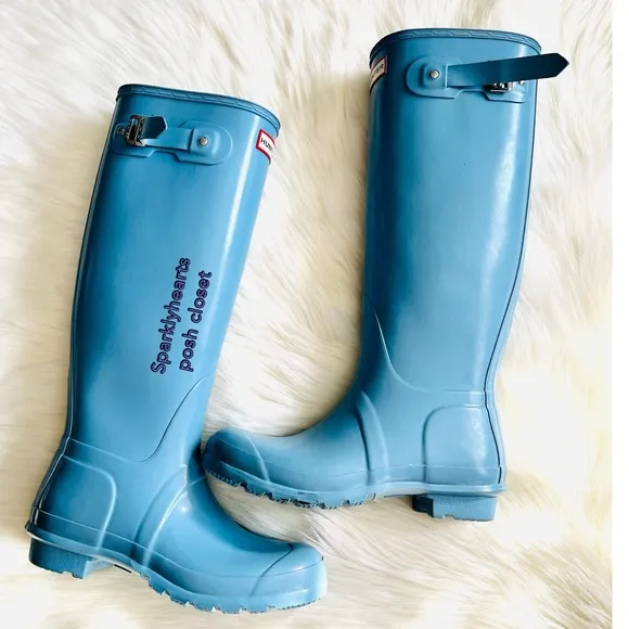 Hunter Original Tall Boots in Pale Blue