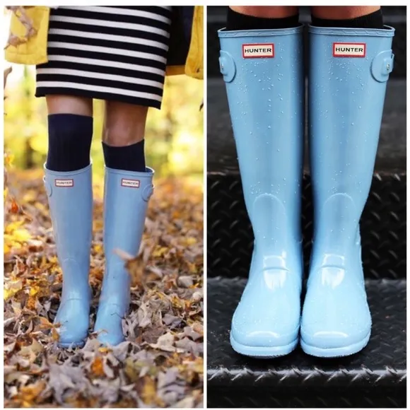 Hunter Original Tall Boots in Pale Blue