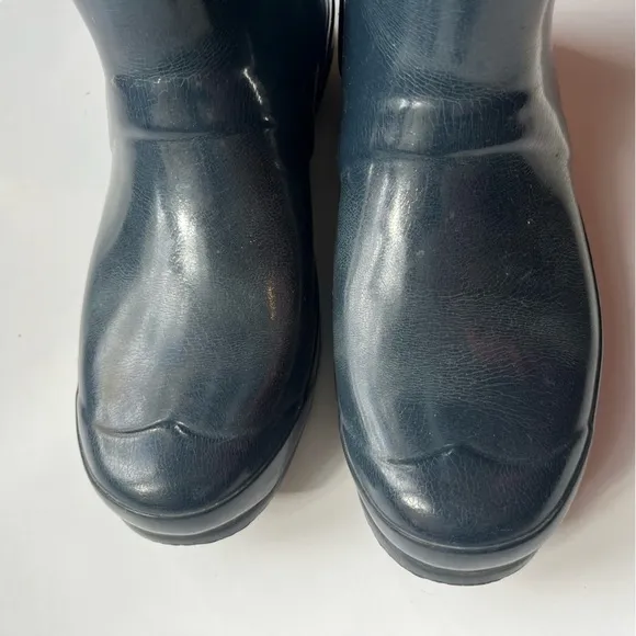 Hunter Original Tall Gloss Rain Boots Blue Size 8