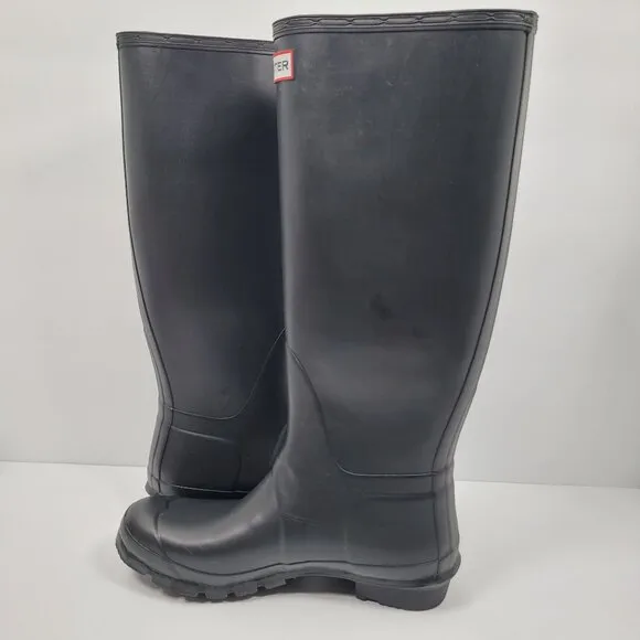 Hunter Original Women's Black Tall Rain Rubber Boots US Size 9