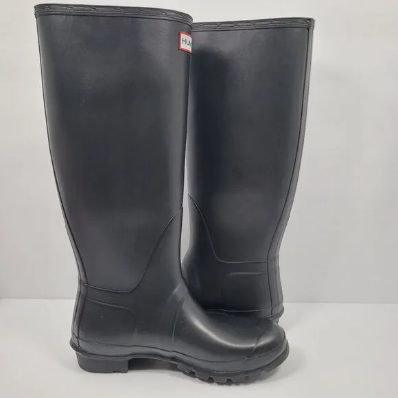Hunter Original Women's Black Tall Rain Rubber Boots US Size 9