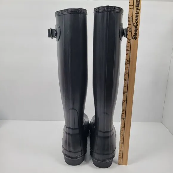 Hunter Original Women's Black Tall Rain Rubber Boots US Size 9