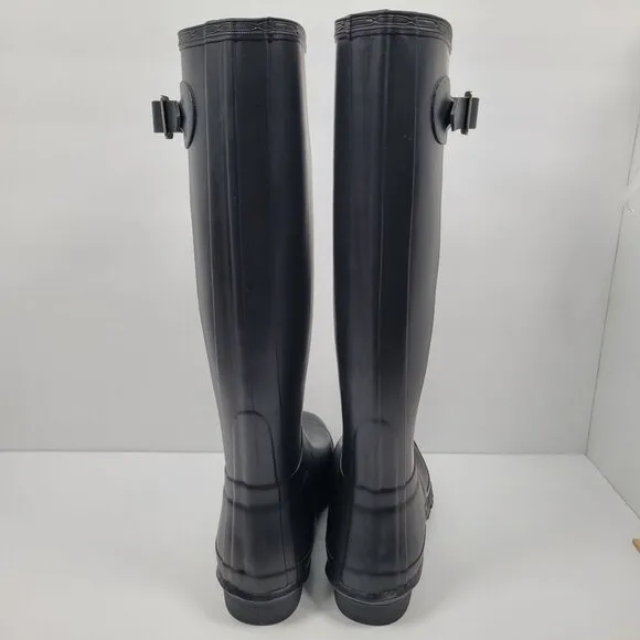 Hunter Original Women's Black Tall Rain Rubber Boots US Size 9