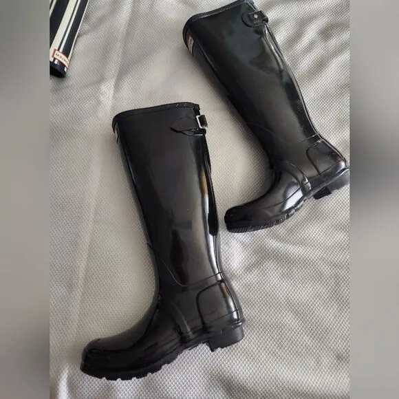 Hunter Black Tall Rain Boots
