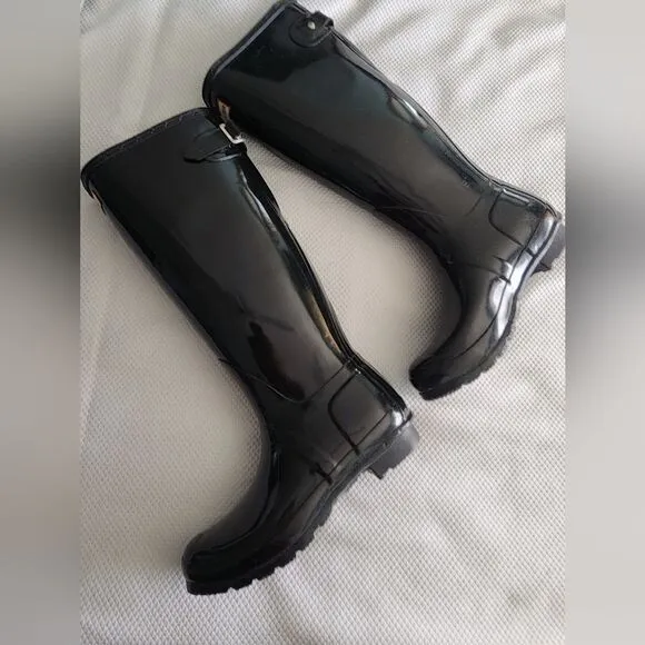 Hunter Black Tall Rain Boots