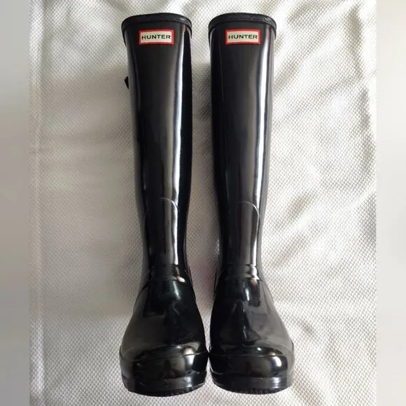 Hunter Black Tall Rain Boots